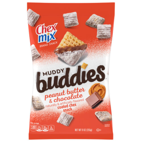 Chex Mix Muddy Buddies Chex Snack, Coated, Peanut Butter & Chocolate