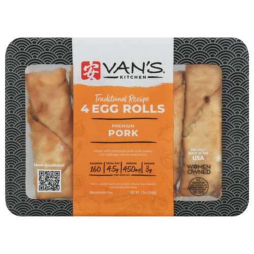 Van's Kitchen Egg Rolls, Pork