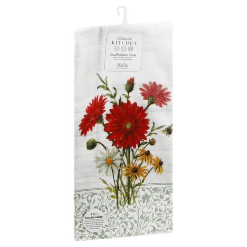 Kay Dee Designs Essential Kitchen Dual Purpose Towel, Floral Buzz