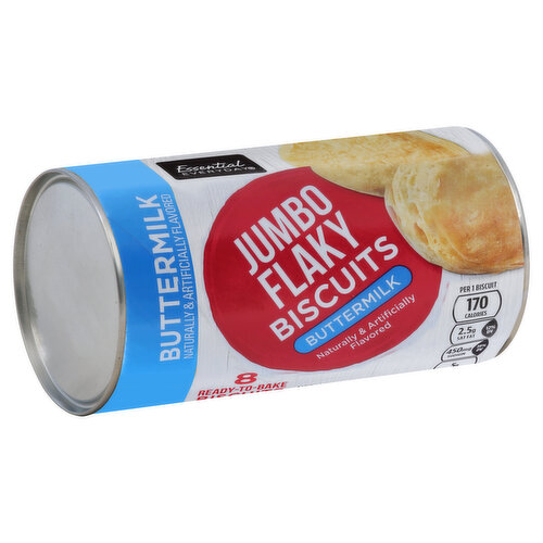 Essential Everyday Biscuits, Jumbo Flaky, Buttermilk, Ready-to-Bake