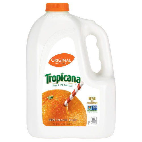 Tropicana 100% Juice, Orange, Original, No Pulp