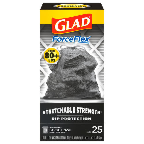 Glad Small Drawstring Trash Bags with Clorox 4 Gallon, Grey Grey