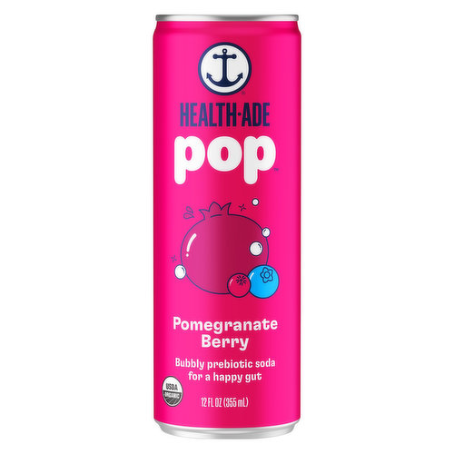 Health-Ade Pop Prebiotic Soda, Pomegranate Berry