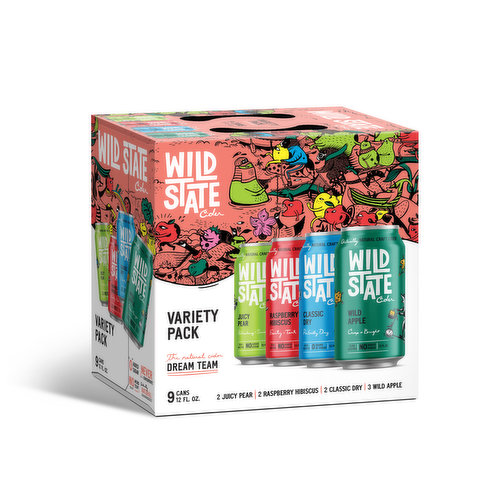 Wild State Cider Hard Cider Variety Pack, 9 Cans