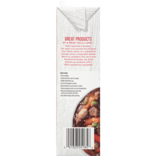 Essential Everyday Broth, Fat Free, Reduced Sodium, Beef
