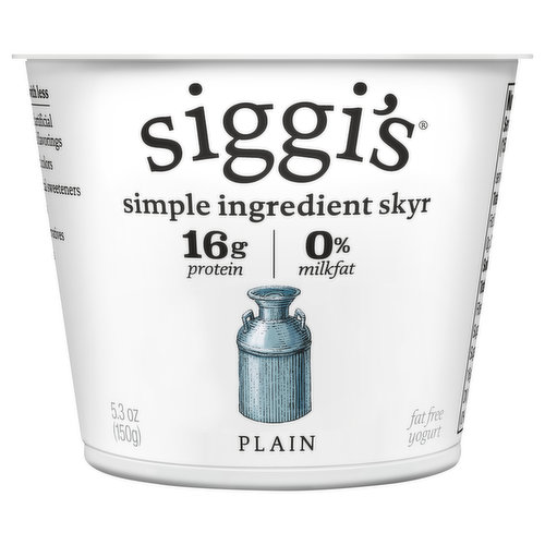 Siggi's Yogurt, Plain, Fat Free