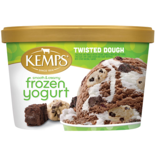 Kemps Frozen Yogurt, Twisted Dough, Smooth & Creamy