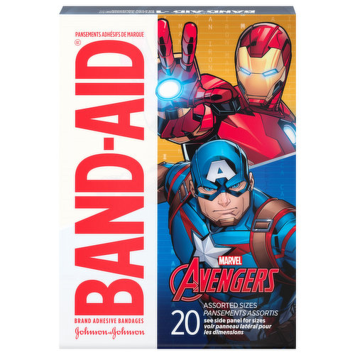 Band-Aid Marvel Avengers Bandages, Adhesive, Assorted Sizes