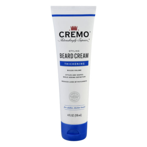 Cremo Astonishingly Superior Beard Cream, Styling, Thickening