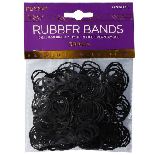 Donna Premium Collection Rubber Bands, Black