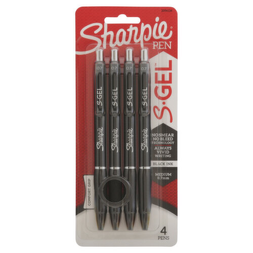 Sharpie S-Gel Pens, Black Ink, 0.7 mm, Medium