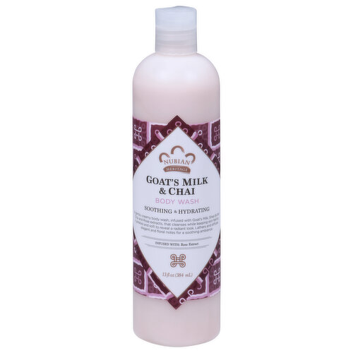 Nubian Heritage Body Wash, Goat's Milk & Chai, Soothing & Hydrating