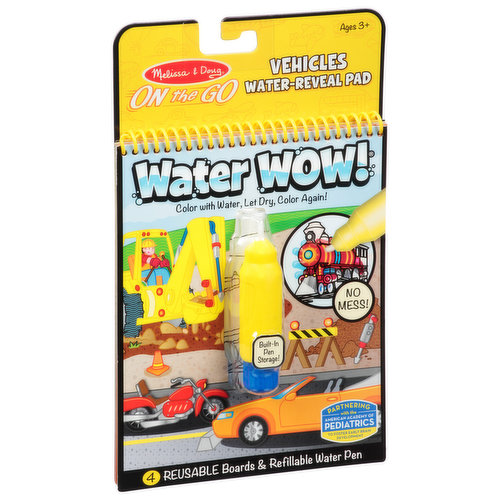Melissa & Doug Water Wow! Water-Reveal Pad, Vehicles, On The Go