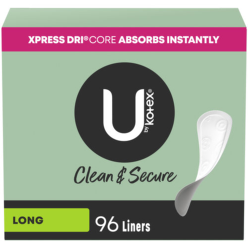 U By Kotex Liners, Clean & Secure, Long