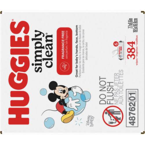 Huggies Simply Clean Baby Wipes Flip-Top Packs, Fragrance Free  Fragrance-Free