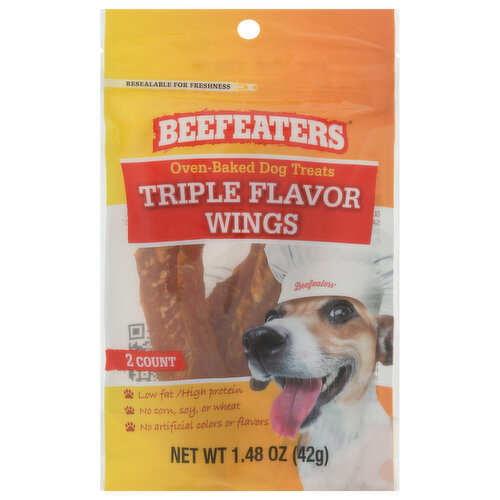 Beefeaters Dog Treats, Oven-Baked, Triple Flavor Wings