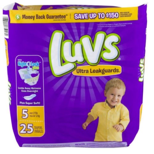 Luvs ultra leakguards diapers sales size 5