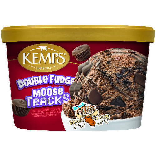 Kemps Double Fudge Moose Tracks Ice Cream