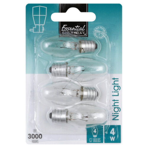 Essential Everyday Light Bulbs, Night Light, 4 Watts