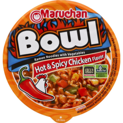 Maruchan Bowl Hot & Spicy Chicken Flavor Ramen Noodles with Vegetables