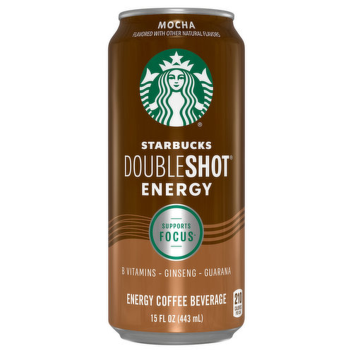 Starbucks Double Shot Coffee Beverage, Mocha, Energy