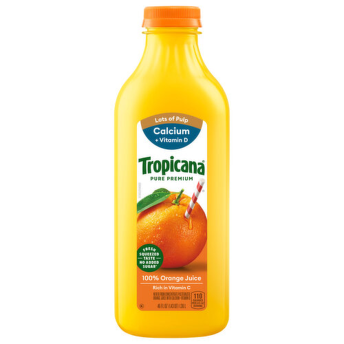 Tropicana 100% Orange Juice, Lots of Pulp