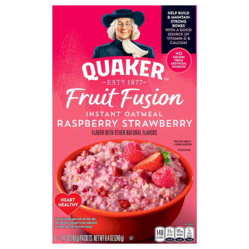 Quaker Fruit Fusion Instant Oatmeal, Raspberry Strawberry