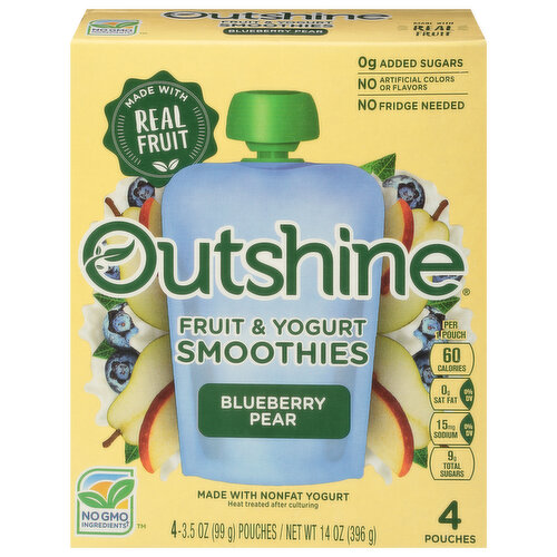 Outshine Smoothies, Blueberry Pear, Fruit & Yogurt