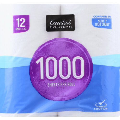 12 Roll 1000 Sheet Toilet Paper - Willow