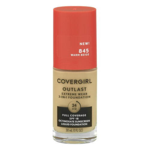 CoverGirl Outlast Foundation, Warm Beige 845, SPF 18