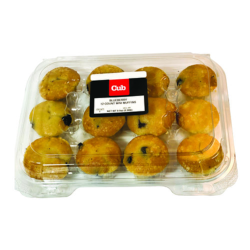 Cub Bakery Blueberry Mini Muffins, 12 Ct