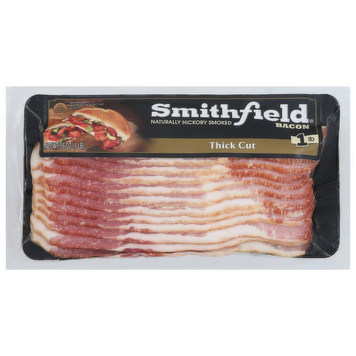 Smithfield Bacon, Naturally Hickory Smoked, Thick Cut