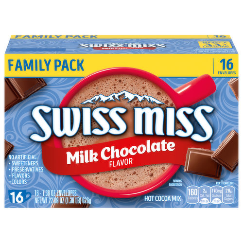 Swiss Miss Hot Cocoa Mix, Milk Chocolate Flavor, Family Pack