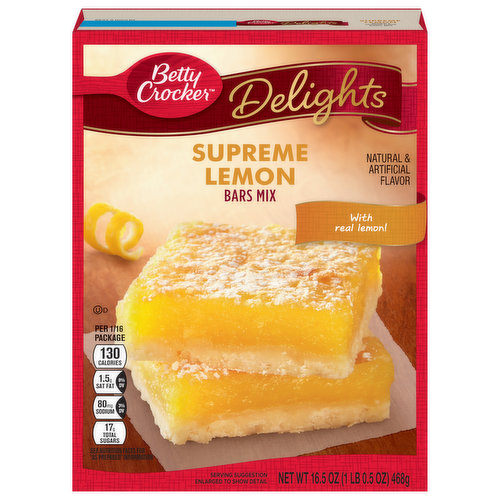 Betty Crocker Delights Bars Mix, Supreme Lemon