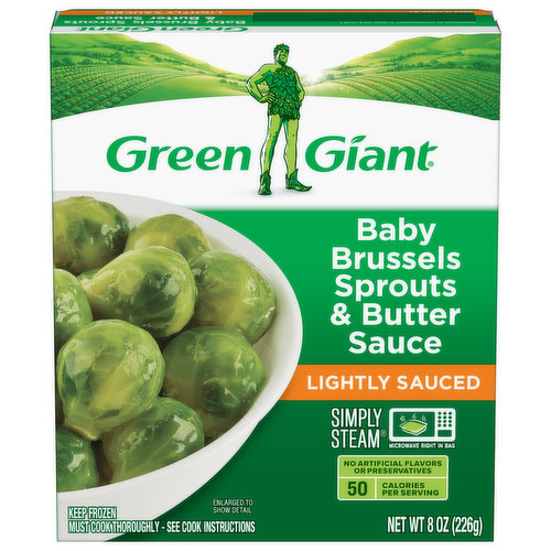 Green Giant Simply Steam Baby Brussels Sprouts & Butter Sauce, Lightly Sauced