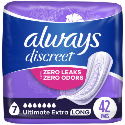 Always Discreet Discreet Ultimate Extra Protect Absorbency, Regular Length