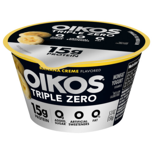Oikos Triple Zero Nonfat Banana Creme Flavored Yogurt