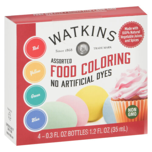 Watkins Food Coloring, Assorted