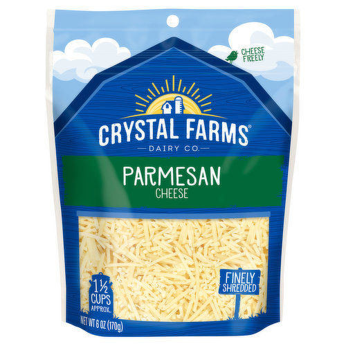 Cheese freely. 1-1/2 Cups approx. Crystal Farms for Farm and Family: With the purchase of this product, you are joining the Crystal Farms family and supporting farm families throughout the Heartland. At Crystal Farms, we source from dairy farmers across the Midwest to help them and the co-ops they are a part of, thrive. We believe sourcing from family-owned dairy farms helps us deliver the quality cheese your family deserves. Learn more about our support of Farm and Family at crystalfarmscheese.com.