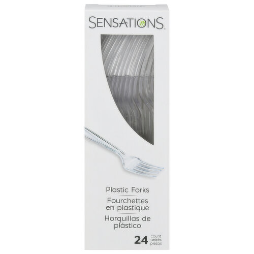 Sensations Plastic Forks, Clear