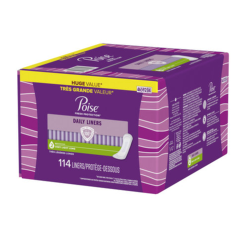 Save on Poise Daily Incontinence Liners Long Length Very Light Order Online  Delivery