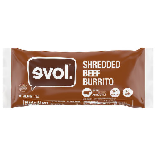 Evol. Burrito, Shredded Beef