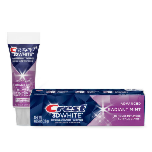 Crest 3D White 3D White Advanced Radiant Mint, Toothpaste, .85 oz