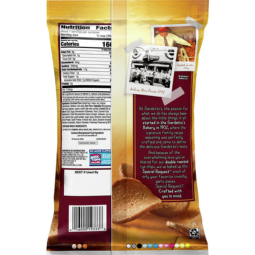  Gardetto's Snack Mix, Roasted Garlic Rye Chips, 8 oz