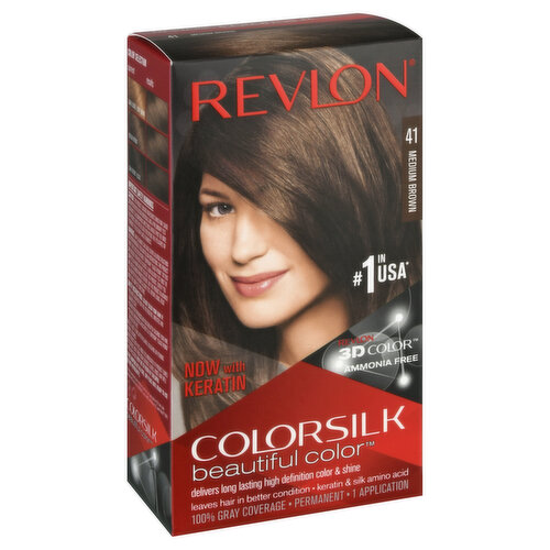 Colorsilk Beautiful Hair Permanent Hair Color, 41 Medium Brown