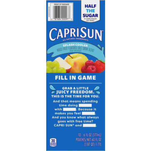 Capri Sun All Natural Juice Drink Blend, Grape, Juice Boxes