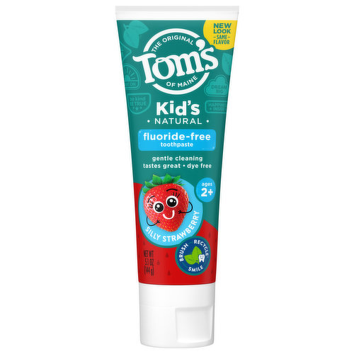 Tom's of Maine Toothpaste, Fluoride-Free, Silly Strawberry, Kids