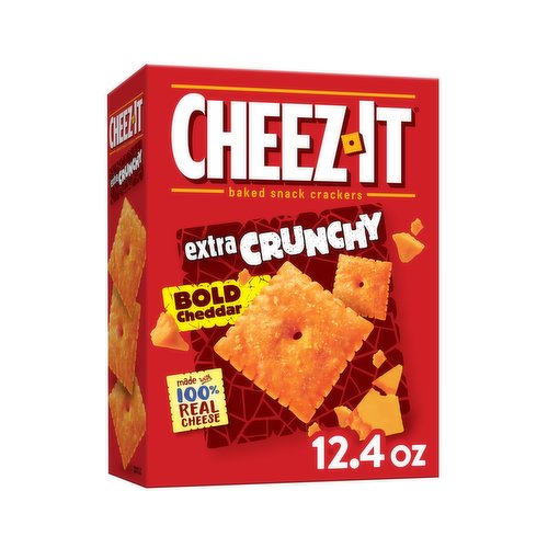 Cheez-It Baked Snack Crackers, Bold Cheddar, Extra Crunchy