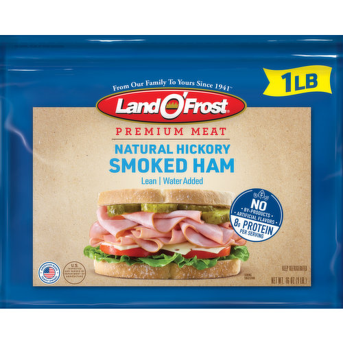 Land O'Frost Ham, Smoked, Natural Hickory, Lean, Water Added