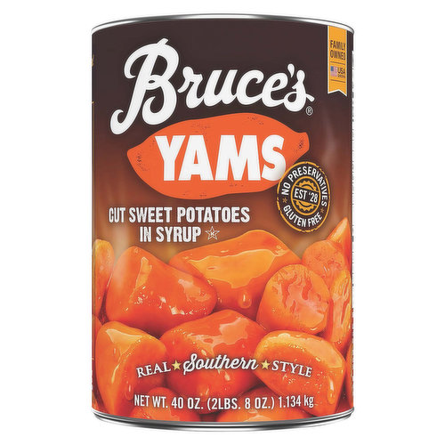 Bruce's Sweet Potatoes, in Syrup, Cut, Yams